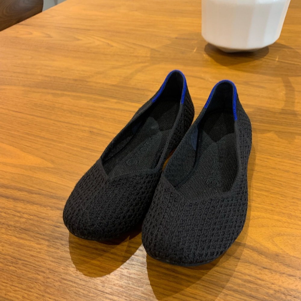 Rothy’s Black Honeycomb Round Flat